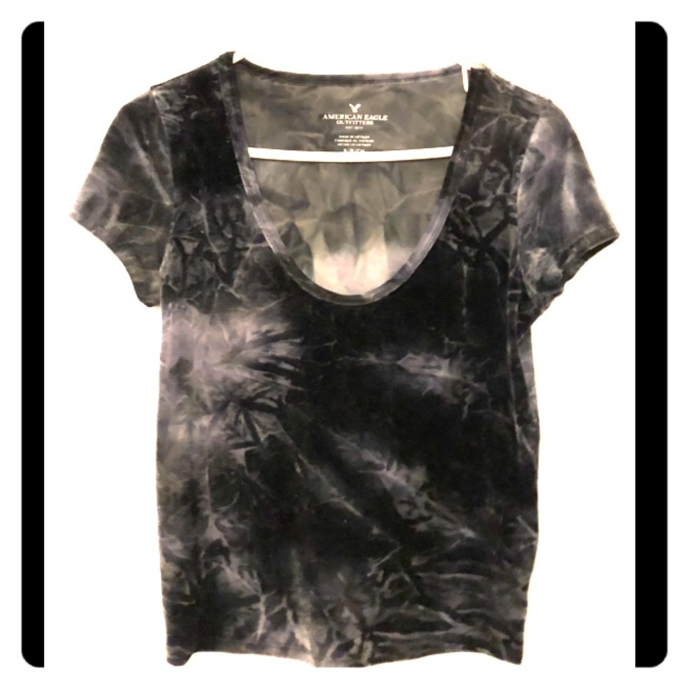 American Eagle Boat Neck Velour-Style Top - S